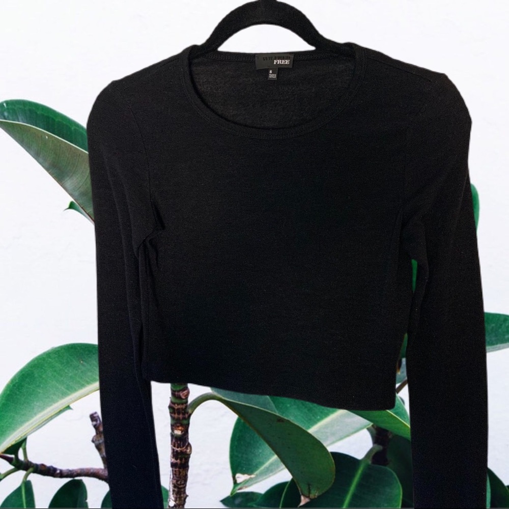 Wilfred Aritzia Blac crop top long sleeve